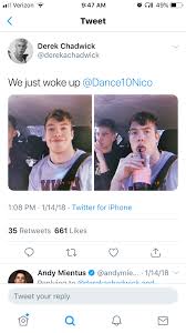 ArchiveDongs 2019 - No.44532 - Whats the tea on Derek (Binsack) Chadwick.  Other than his p - male general