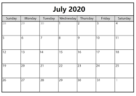 July 2020 Calendar With Holidays In 2020 Monthly Calendar Printable Free Printable Calendar Templates Printable Calendar July