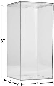 Clear Acrylic Boxes 4"x4"x8" 3 Pack