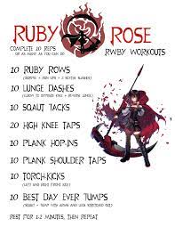 RWBY Workouts: Ruby Rose Train Like Ruby with this RWBY inspired HIIT  workout routine! | Rwby, Workout, Hiit workout