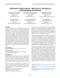 Cryptocurrencies are becoming an increasingly popular way to invest and transact. Pdf Ethereum Crypto Games Mechanics Prevalence And Gambling Similarities