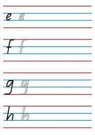 Alphabet Handwriting Worksheet Qld Beginners Font