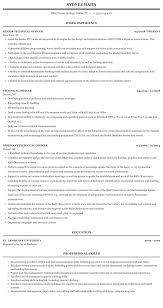 Technical Officer Resume Sample Mintresume