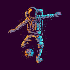 Astronaut Kick Planet Football Illustration Design Astronaut Art Football Illustration Space Drawings