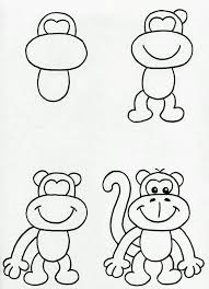 Pin By Stefan Linde On Kinder Mal Bastelideen Monkey Drawing Cartoon Drawings Of Animals Monkey Drawing Easy