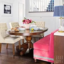 Banquette seating never fails to add a cozy vibe to a room. This Family Home Wows With Glamorous Accents Dining Room Banquette Banquette Seating Dining Room Seating