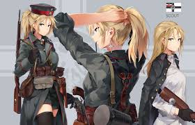 Image result for blonde military anime