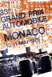 The monaco gp of 1975 began under rain conditions. Grand Prix De Monaco Vintage Racing Poster Grand Prix Posters Auto Racing Posters