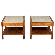 A nightstand is a must for every bedroom that allows storing some small stuff you may need right press esc to cancel. Pair Of Unusual Heritage Henredon Nightstands With Travertine Tops For Sale At 1stdibs