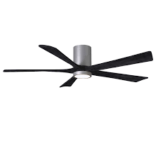 Hunter fan 60 inch casual brushed nickel ceiling fan with light kit and remote. Matthews Fan Irene 5hlk Brushed Nickel And Matte Black 60 Inch Ceiling Fan With Led Light Kit Ir5hlk Bn Bk 60 Bellacor