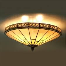 Closed acrylic provides romantic and warm temperament. Stained Glass Flush Mount Green Mission Pattern 16 Inch Flush Mount Ceiling Light In Stained Glass Style