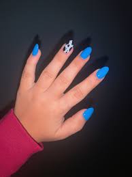 Cow Nails In 2020 Cow Nails Pretty Acrylic Nails Blue Acrylic Nails