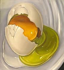 Cracked Egg By Vic Vicini Medium Oil Paint On Canvas This Painting Has Made Me Want To Experiment With Oil Paints As I Li Food Artists Egg Art Food Painting