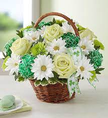 Patrick's day this year with a fun green flower arrangement or green plant! St Patrick S Day Flower Basket Royalty Flowers