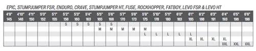 Specialized Frame Size Chart 2017 Oceanfur23 Com