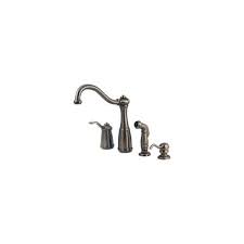 It contains a 360° spout and includes a soap dispenser and side spray for easy cleaning. Commercial Kitchen Equipment Oil Rubbed Bronze 4 Hole Kitchen Faucet And Sprayer Restaurant Food Service