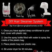 K, so this obviously isn't an actual hair steamer, but it's actually super easy to create a diy steam—all you'll need is a turban towel (like this microfiber one from aquis), a processing cap. Diy Steaming At Home Hair Steamers Diy Hair Steamer Natural Hair Styles