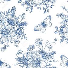 Black And White Floral Pattern Vector Seamless Vector Vintage Pattern With Bouquet Of Blue Flowers On A White Background Peonies Roses Floral Pattern Vector Black Flowers Floral Pattern Wallpaper