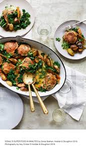 Large roasted chicken in skillet is one of the most favored of current trending meals on earth. Donal Skehan S Speedy One Pan Roast Chicken Dinner