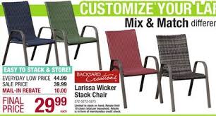 We did not find results for: Shared From Flipp Backyard Creations Larissa Wicker Stack Patio Chair In Blue Menards Patio Chairs Backyard Creations Wicker