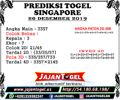 Prediksi Angka Jitu Singapore 26 Desember 2019 Dukun Angka Jitu