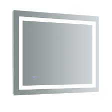 Choosing the best bathroom mirror ideas. Fresca Santo 36 Inch W X 30 Inch H Frameless Bathroom Mirror With Led Lighting And Mirror The Home Depot Canada