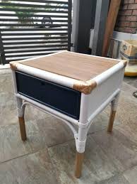 Vintage side table in lucite and polished brass designed and manufactured by charles hollis jones and part of his bugle base line. Vintage Bamboo Side Table With Wooden Top Home Furniture Furniture On Carousell