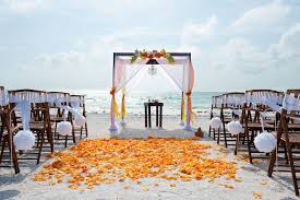 White Orange And Yellow Beach Wedding Tampa Bay Wedding Beach Wedding Yellow Beach Wedding Planner