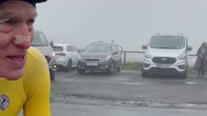 Time Trial Finish Line Interviews 🏁, Ed Chamberlain came all the way from  Colorado and relished the cool, misty conditions today 😍, #GranFondoIOM  powered by Santander International