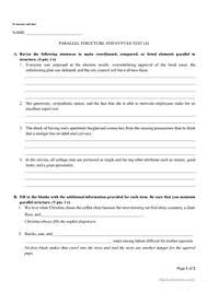 Parallel structure, or parallelism, means using the same pattern of words to show that two or more words or ideas are of equal importance. English Esl Parallel Structure Worksheets Most Downloaded 1 Result