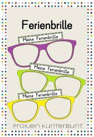 Ferienbrille Unterrichtsmaterial In Den Fachern Daz Daf Deutsch Fachubergreifendes Ferien Geschenke Fur Schuler Daf Daz Arbeitsblatter