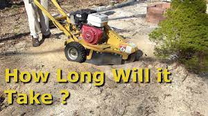 How long does it take to grind a tree stump? 13hp Stump Grinder Vs Large Stump How Long Does It Take Youtube