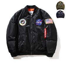 Nasa Bomber Jacket Mens Womens Pilot Ma1 Coat Flight Air Force Baseball Outwear Unbranded Flightbomber Nasa Bomber Jacket Bomber Jacket Bomber Jacket Men