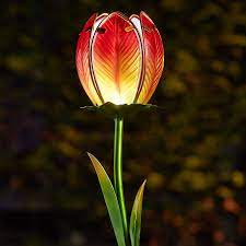 Solar Powered Tulip Stake Light 2 Pack Smart Garden In 2021 Solar Flower Solar Flower Lights Smart Garden
