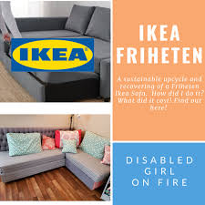 Ikea Friheten Hack Ikea Hacks Frugal Living Repurposing Upcycling Couch Disabledgirlonfire Recover Couch Recover Friheten Ikea Recover Couch Friheten Sofa