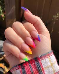 Rainbow acrylic nails by tye's dyes nail artists. Pin On Nails