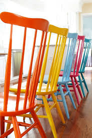 spray painting wood chairs