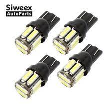 4pcs 10 7020 smd car t10 led w5w 194 168 2825 wedge replacement reverse t10 white blue bulbs for clearance light bulbs car led t10 led car lights