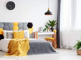 These yellow and gray bedding sets showcases a perfect updated, modern design in your bedroom. How To Decorate A Bedroom With Yellow