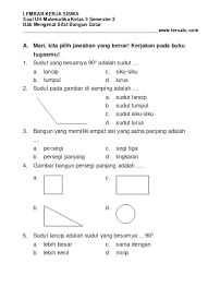 Soal bangun datar kelas 3. Soal Uh Matematika Kelas 3 Bab Mengenal Sifat Bangun Datar Semester 2