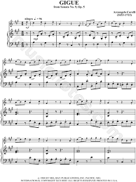 Gigue By Arcangelo Corelli Sheet Music Collection Solo Accompaniment Print Play Sku Cl0000697
