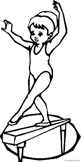 Free printable gymnastics coloring pages for toddlers, preschool or kindergarten children. Gymnastics Coloring Pages Girl On Balance Beam Coloring4free Coloring4free Com