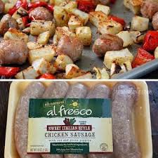 One Pan Roasted Potatoes Sausage And Peppers Recipe Yummly Recipe Chicken Sausage Recipes Sausage Recipes Potatoes Italian Sausage Recipes