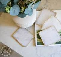 Gold Plated Crystal Quartz Coasters - Set of 4 - Etsy