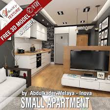 Latest Free Sketchup 3d Model Loaded By Abdulkader Welaya Inova With Vray Visopt Vray Proxy Carpet Vray Ie 3d Model Small Apartments Living Room Designs
