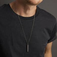 Reaches the collarbone (most common length for average men). 2020 Fashion New Black Rectangle Pendant Necklace Men Trendy Simple Stainless Steel Chain Men Necklace Jewelry Gift Pendant Necklaces Aliexpress