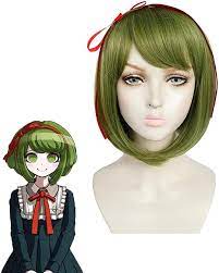 For Danganronpa Another Episode:ultra Despair Monaca Towa Wig Cosplay  Costume Green Short Clip Ponytails Hair Wigs (Color : Green) :  Amazon.co.uk: Beauty