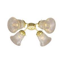 Shop for ceiling fans and light kits in our lighting department of wholesale contractor supply. Ceiling Fan Ribbed Glass Light Kit Maximum Four 60 Watt Incandescent Candelabra Base Bulbs 20 Polished Brass Walmart Com Walmart Com