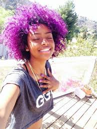Justine Skye S Purple Hair Hair Colors Ideas Purple Natural Hair Natural Hair Styles Curly Hair Styles
