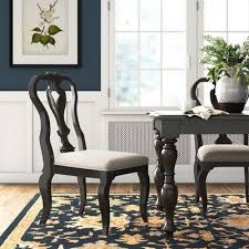 Darby Home Co Dalton Queen Anne Back Side Chair In Black Birch Lane In 2020 Side Chairs Wood Dining Table Solid Wood Dining Table